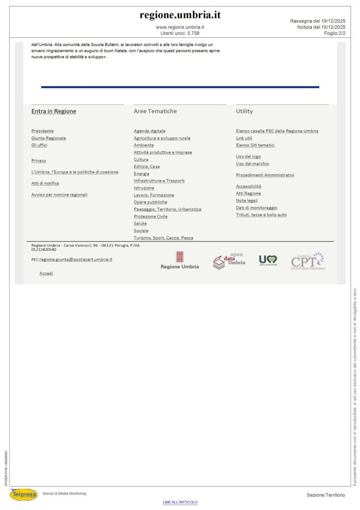 Politiche attive del lavoro, a Città di Castello la riqualificazione dei lavoratori Sigit. De Rebotti: «La scuola Bufalini è un presidio fondamentale per accompagnare le transizioni industriali» - regione.umbria.it - Rassegna Stampa 20/12/2025