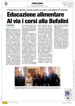 Città di Castello - Educazione alimentare Al via i corsi alla Bufalini - CORRIERE DELL'UMBRIA - Rassegna Stampa 18/02/2026