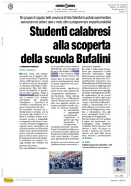 Città di Castello - Studenti calabresi alla scoperta della scuola Bufalini - CORRIERE DELL'UMBRIA - Rassegna Stampa 22/03/2026