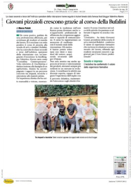 Città di Castello - Giovani pizzaioli crescono grazie al corso della Bufalini - CORRIERE DELL'UMBRIA - Rassegna Stampa 03/04/2026