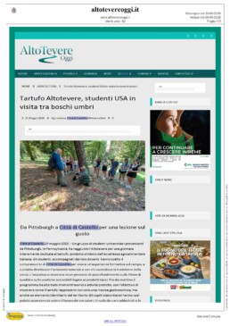 Città di Castello - Tartufo Altotevere, studenti USA in visita tra boschi umbri - ALTO TEVERE OGGI - Rassegna Stampa 25/05/2026
