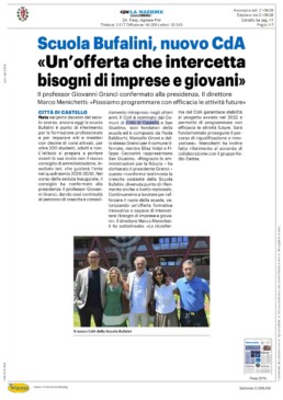 Città di Castello - Scuola Bufalini, nuovo CdA «Un`offerta che intercetta bisogni di imprese e giovani» - NAZIONE UMBRIA PERUGIA - Rassegna Stampa 21/06/2026