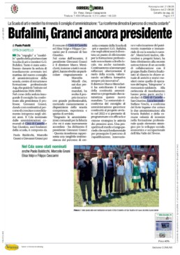 Città di Castello - Bufalini, Granci ancora presidente - CORRIERE DELL'UMBRIA - Rassegna Stampa 21/06/2026